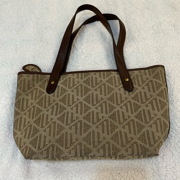 Ralph Lauren tan monogram vintage purse - Picture 2 of 8